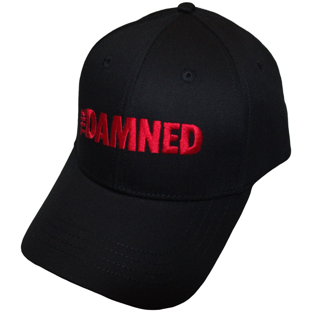 The Damned - Red Text Logo Baseball pet - Zwart
